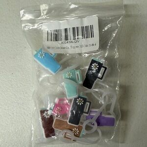 8 Silicone Straw Toppers for Popular Tumblers ~ Multicolor ~ NEW